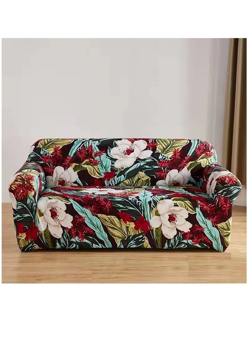 HAPPY MOOD Sofa Slipcover Armchair Couch Cover With Elastic Straps Furniture Protector Washable Anti Skid Stretch Home Decor (2 Seater) Pillows Not Included - Image 1