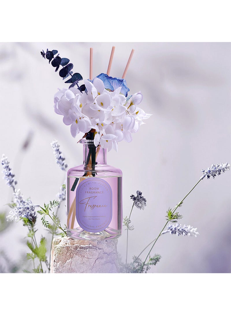 Reed Diffuser, Artificial Flowers Home Perfume with 4 Reed Sticks for Home & Bathroom Décor 200ml (Blue Bell) - Image 3