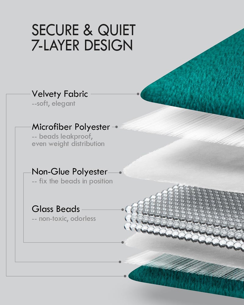 Kaisa Weighted Lap Blanket 5 lbs 23"" x 29""  Cozy Luxury Crystal Velvet Small Weighted Blanket for Adults  Portable Travel Weighted Blanket for Relaxation  All-Season Blanket  Machine Washable  Green - Image 4