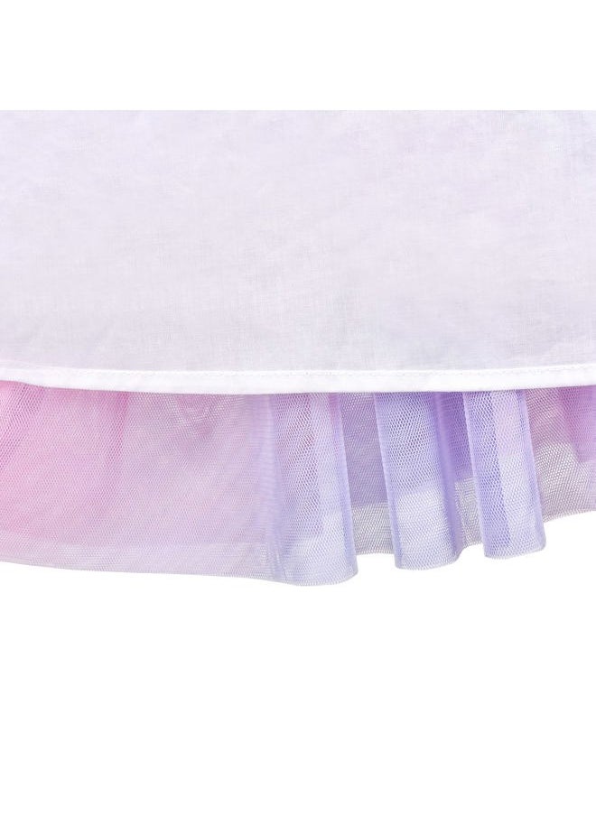 Sunny Fashion - Girls Dress White Multicolor Tie Dye Heart Pleated Tulle Party Casual Size 8 - Image 1