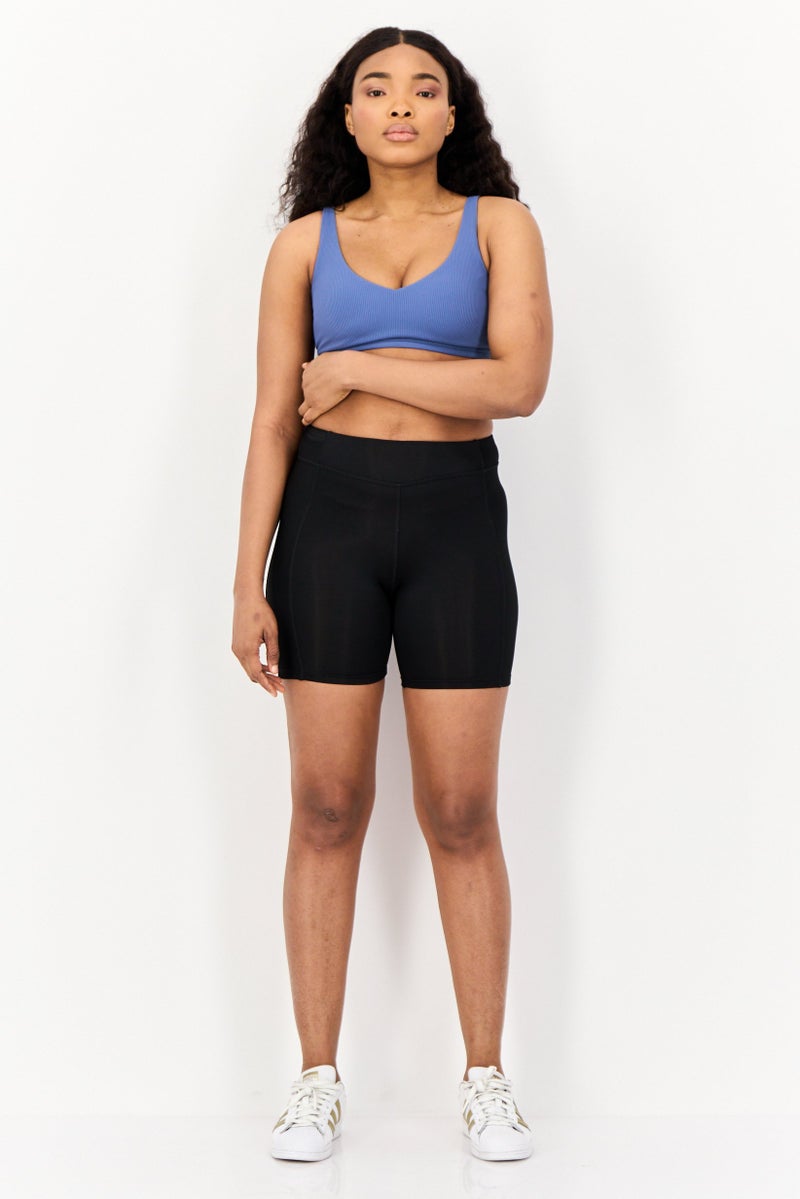 Reebok Women Sportswear Fit Plain Yoga Shorts, Black  - Image 2