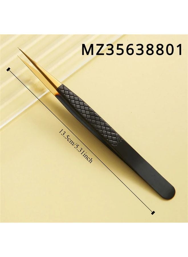 MZ35638801 Non Electric Eyelash Tweezers Set Curved Straight Tip For Fake Eyelashes - Image 1