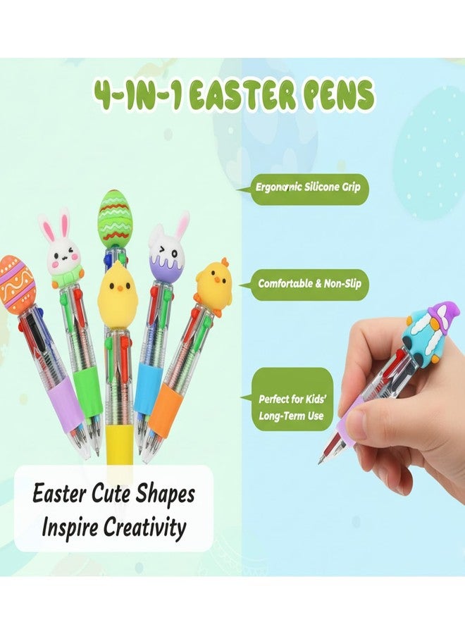 Rexinc 25PCS Easter Bunny Multicolor Pens Bulk, 4-in-1 Retractable Ballpoint Pens, Cute Easter Party Favors Basket Stuffers, Easter Party Favors Gifts - Image 5