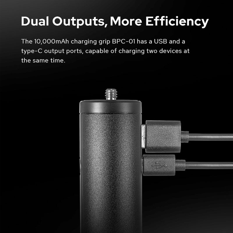 Charging Grip 10000mAh High Capacity - Dual Outputs Power Bank Grip With Illuminated Indicator for Outdoor Photography Vloggers Desktop Use - Image 3