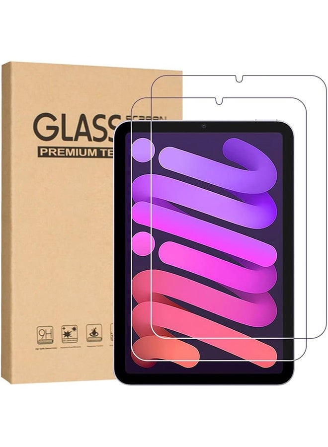 بشكل مختصر [عبوة من قطعتين] واقي شاشة لجهاز iPad Mini 7 (A17 Pro، طراز 2024، الجيل السابع) / Mini 6 (طراز 2021، الجيل السادس)، واقي شاشة من الزجاج المقوى عالي الدقة مقاس 8.3 بوصة - Image 1