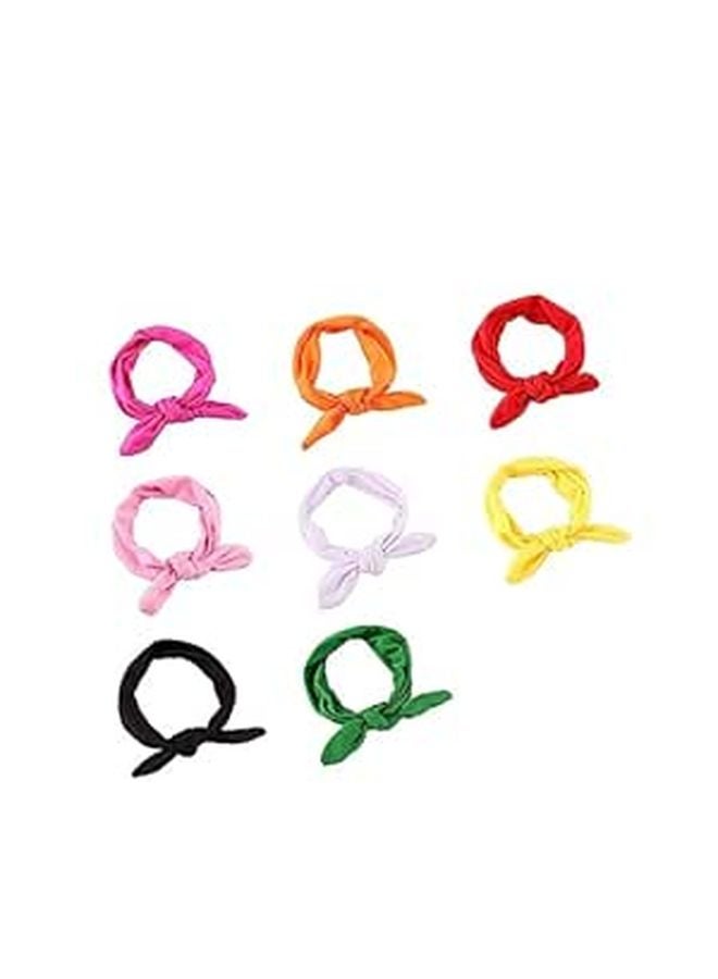 8Pcs Assorted Color Knotted Elastic Headbands Soft Stretchy for Newborns Everyday Wear - Image 1