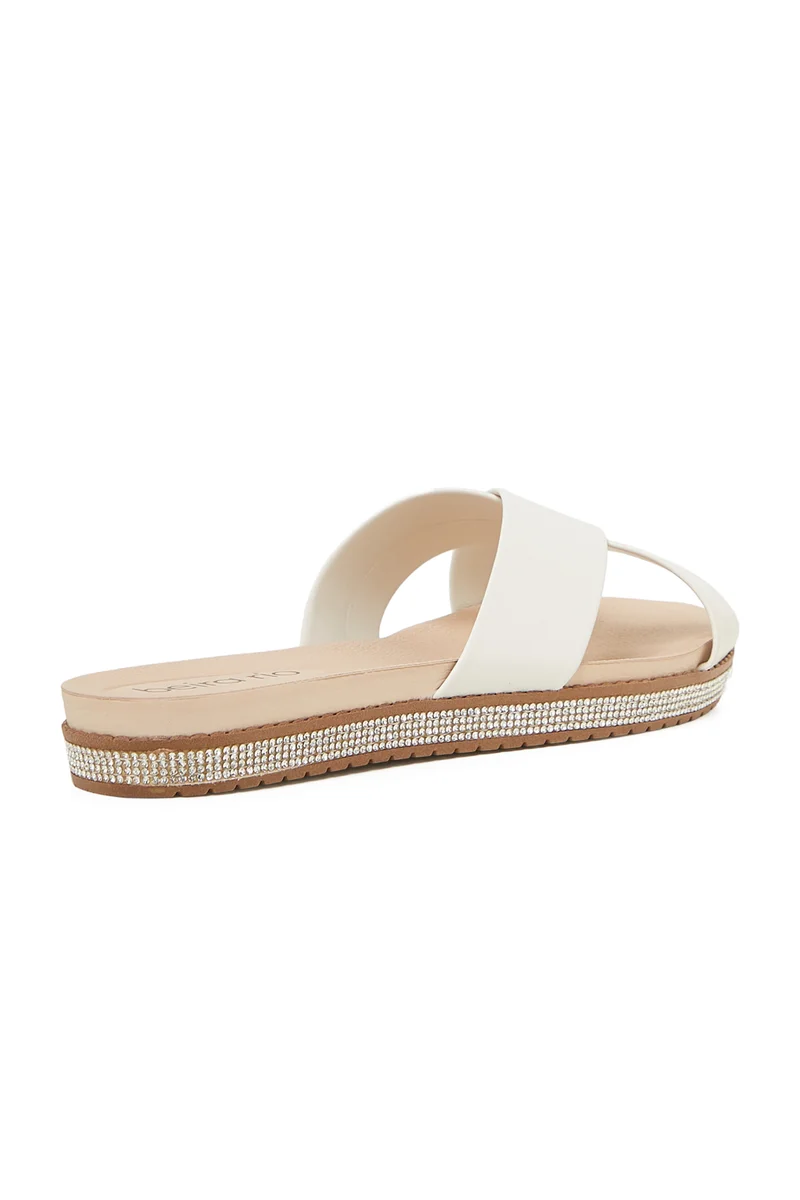Beira Rio  BEIRA RIO Flat Sandals for Ladies – OFF Sandals with Slip On | Comfortable PU Upper & TPR Sole for Women | Best Price UAE
