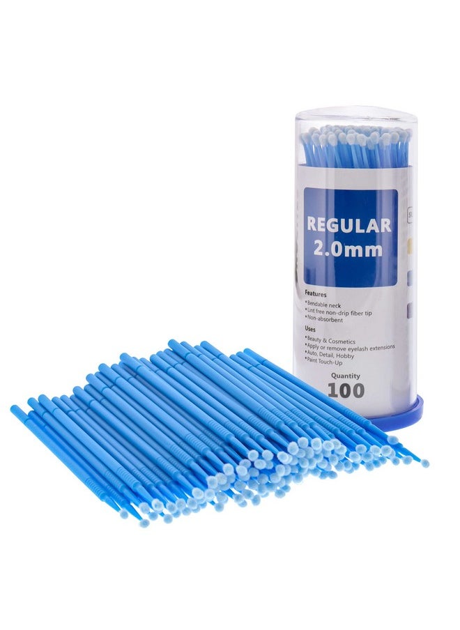TCP Global Eyelash Extension Micro Brushes 100 Medium 2.0 Mm Tip Size Blue Disposable Brush Applicatorsapply Makeup Paint Touch Up  - Image 1