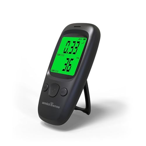 amiciSense Electromagnetic Radiation Tester EMF Meter with LCD Display & Alarm | Dual Electric (1–1999 V/m) and Magnetic Field (0.01–99.99 μT) Detection | Fast 0.4s Sampling for Home, Office, Medical - Image 1