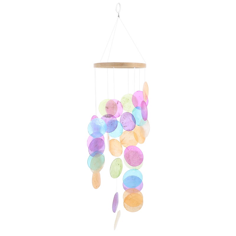 Garden Chimes Outdoor,Bamboo and Shell Wind Chime for Home Decoration,Durable Design - Image 1