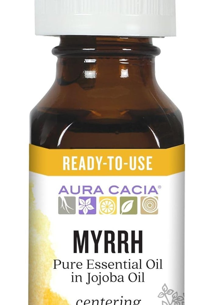 Aura Cacia Myrrh Essential Oil in Jojoba Oil - 0.5 Fluid Ounce - Image 1