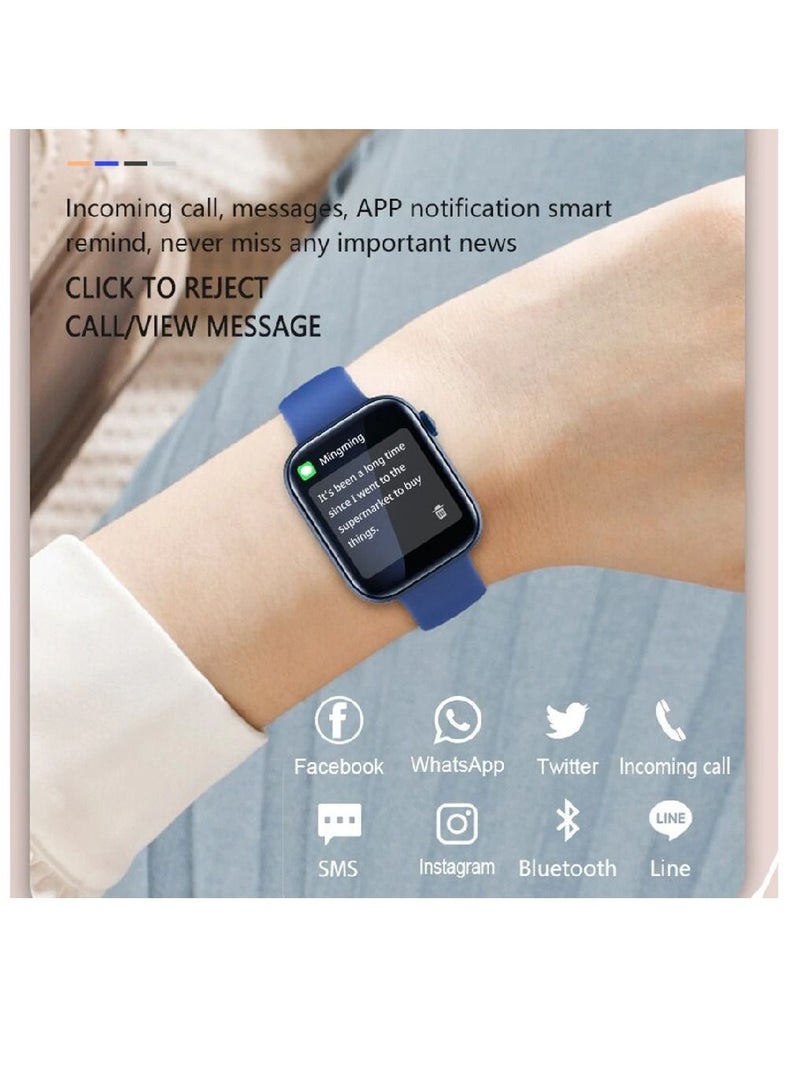 Zoom Plus New Business Bluetooth Call HD Sports Waterproof Smartwatch Blue - Image 2