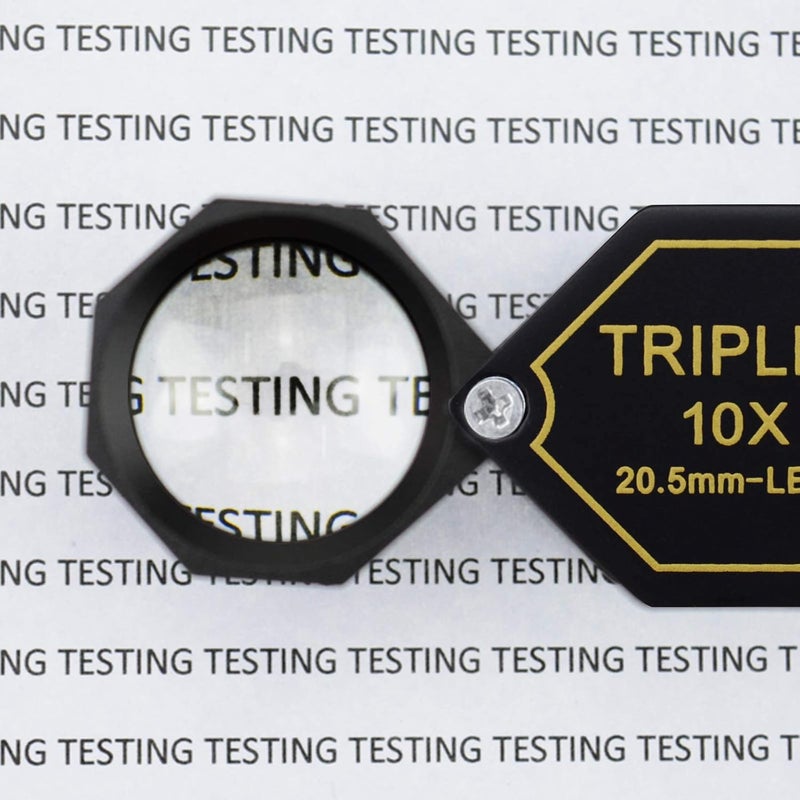 DANOPLUS Jeweler's Magnifier, 10x Magnification Folding Magnifier Jeweler Diamond Magnifying Glass for Diamonds, Jewelers, Coins, Stamps - Image 5