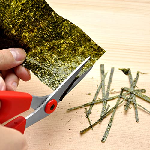 CANARY Japanese Kitchen Shears with Cutter 7.5" Offset Angled Blade, Made in JAPAN, Dishwasher Safe Come Apart Blade, All-Purpose Detachable Kitchen Scissors, Rust Proof Japanese Stainless Steel, Red - Image 5