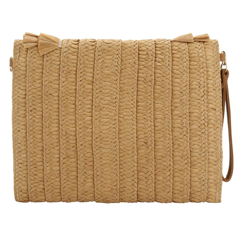 Gets Straw Clutch Purse for Women, Woven Beach Bag Summer Corssbody Purse Small Rattan Shoulder Bag for Travel - Image 5