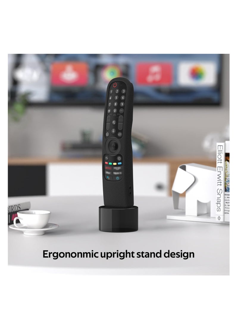 Sikai SIKAI Silicone Case Cover for LG AN-MR21GA Magic Remote, Shockproof Protective Cover for LG Smart TV Remote 2021, Standing Design, Skin-Friendly, Washable, Anti-Lost with Loop (Black)  - Image 4
