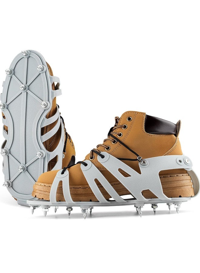 Generic Epoxy Shoes, Spiked Shoes Wrap Around Epoxy Floor Shoes with 1" Short Spikes for Epoxy Garage Floors, Self Leveling Floor, Overlays, Cover Installation-Gray  - Image 1