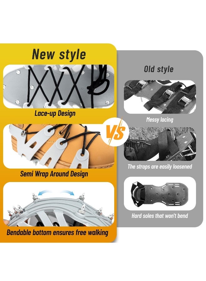 Generic Epoxy Shoes, Spiked Shoes Wrap Around Epoxy Floor Shoes with 1" Short Spikes for Epoxy Garage Floors, Self Leveling Floor, Overlays, Cover Installation-Gray  - Image 3