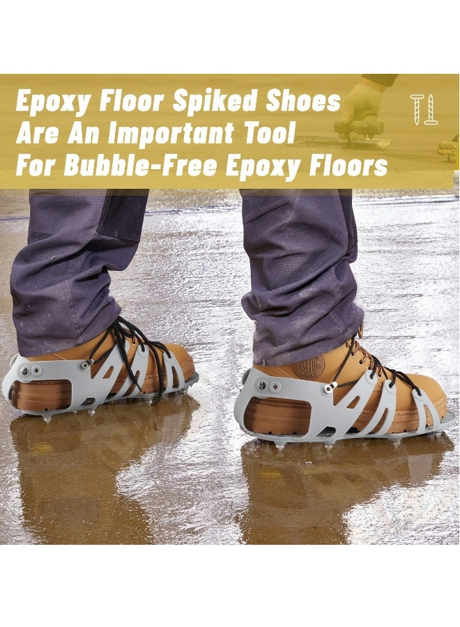 Generic Epoxy Shoes, Spiked Shoes Wrap Around Epoxy Floor Shoes with 1" Short Spikes for Epoxy Garage Floors, Self Leveling Floor, Overlays, Cover Installation-Gray  - Image 2