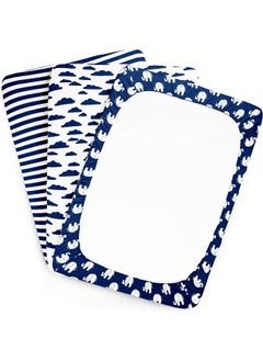 BaeBae Goods Pack n Play Playard Sheets Set | 3 Pack | 100% Super Soft Jersey Knit Cotton (150 GSM) | Portable Mini Crib Mattress Fitted Sheet for Boys & Girls  - Image 4