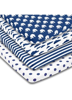BaeBae Goods Pack n Play Playard Sheets Set | 3 Pack | 100% Super Soft Jersey Knit Cotton (150 GSM) | Portable Mini Crib Mattress Fitted Sheet for Boys & Girls  - Image 1
