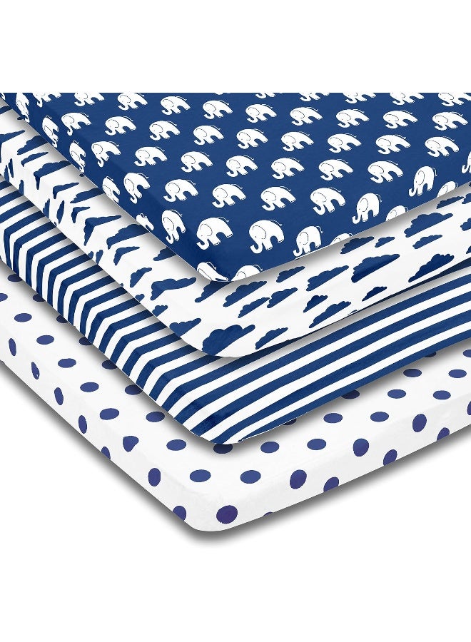 BaeBae Goods Pack n Play Playard Sheets Set | 3 Pack | 100% Super Soft Jersey Knit Cotton (150 GSM) | Portable Mini Crib Mattress Fitted Sheet for Boys & Girls  - Image 1