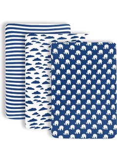 BaeBae Goods Pack n Play Playard Sheets Set | 3 Pack | 100% Super Soft Jersey Knit Cotton (150 GSM) | Portable Mini Crib Mattress Fitted Sheet for Boys & Girls  - Image 2