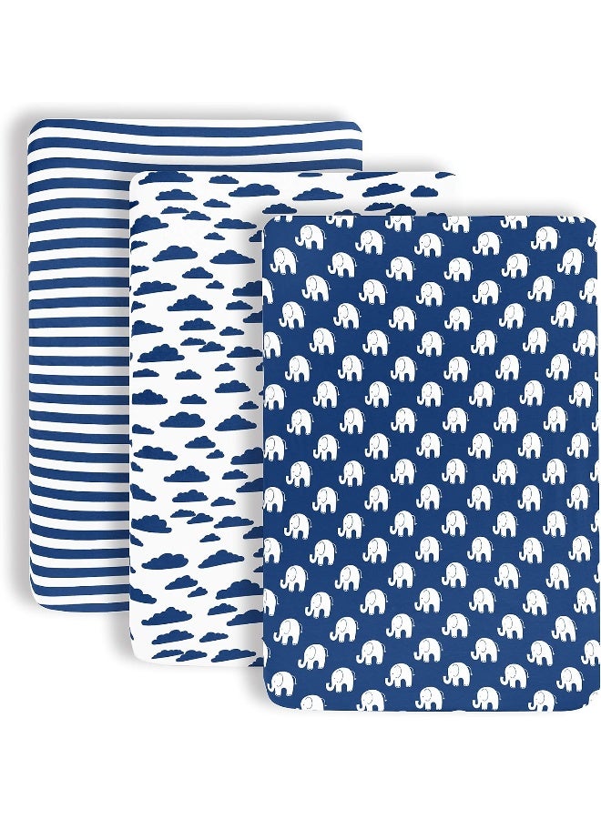 BaeBae Goods Pack n Play Playard Sheets Set | 3 Pack | 100% Super Soft Jersey Knit Cotton (150 GSM) | Portable Mini Crib Mattress Fitted Sheet for Boys & Girls  - Image 2