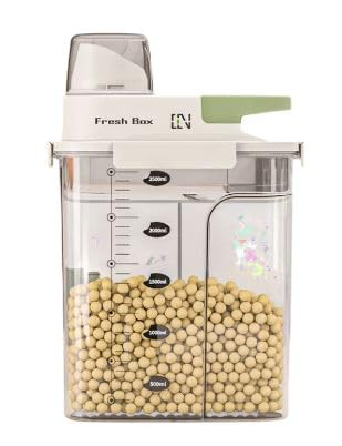 Furret Kitchen Grain Storage Can Clear MoistureProof Storage Jar With Scale Household Airtight Dry Food Storage Organizer - Image 1
