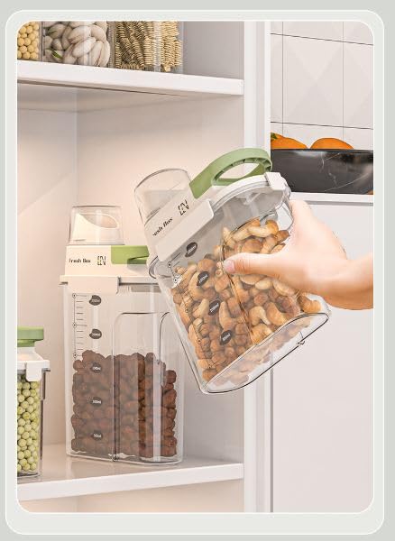 Furret Kitchen Grain Storage Can Clear MoistureProof Storage Jar With Scale Household Airtight Dry Food Storage Organizer - Image 5
