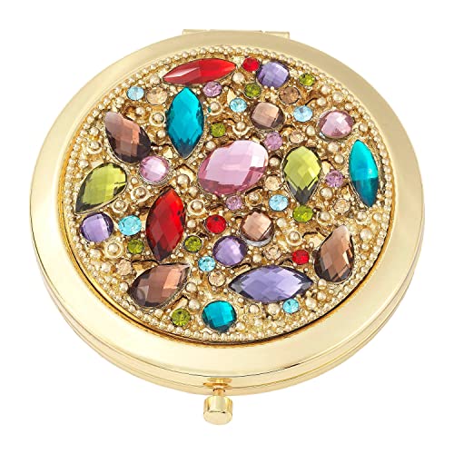 Olivia Riegel مرآة مضغوطة أوليفيا ريجيل دومينيك، ذهبية، بدون إطار، 3.25" قطر x 0.5" ارتفاع - Image 1