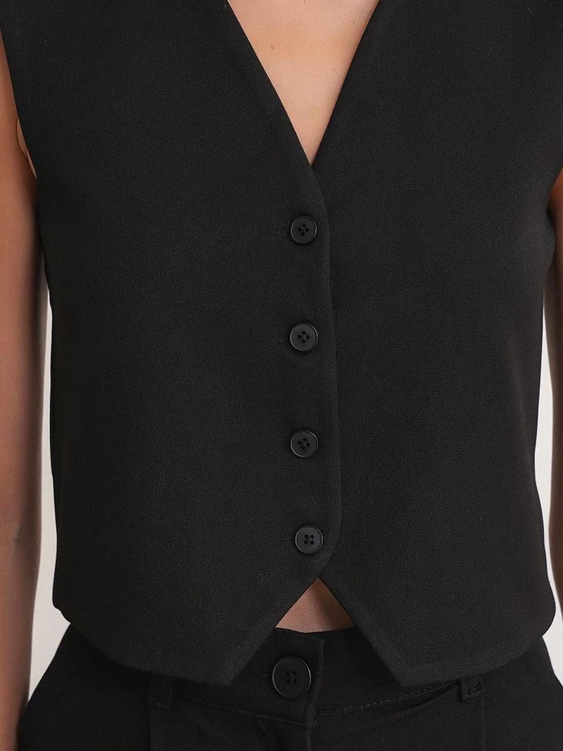 MixRay Mixray V-neck Buttoned Waistcoat