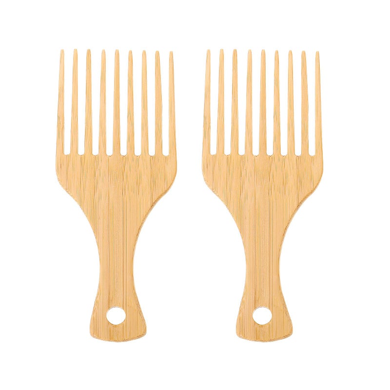 Wide Tooth Oil Hair Comb For Thick Curly Straight Hair Salon Styling 2Pcs - Image 2
