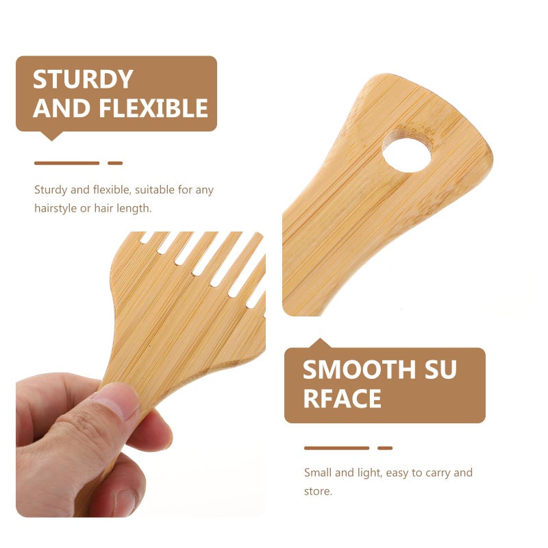 Wide Tooth Oil Hair Comb For Thick Curly Straight Hair Salon Styling 2Pcs - Image 4