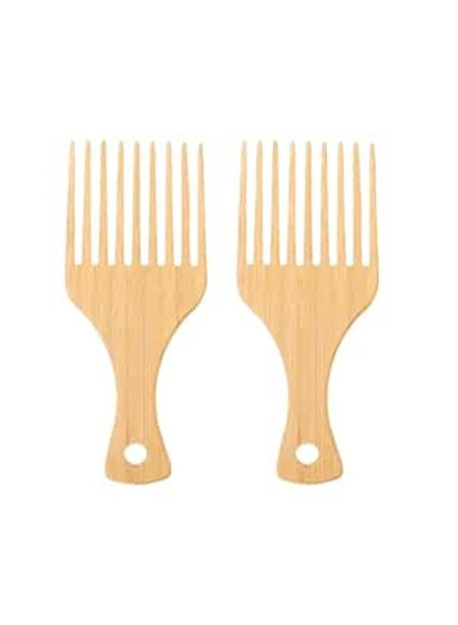 Wide Tooth Oil Hair Comb For Thick Curly Straight Hair Salon Styling 2Pcs - Image 1