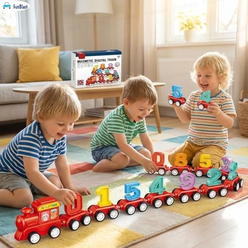FunBlast Digital Colorful Number Train for Kids – Toys for Kids, Crawling Toys for Babies, Magnetic Digital Train, Educational Blocks for Kid – 21 Pcs (Multicolor) - Image 4