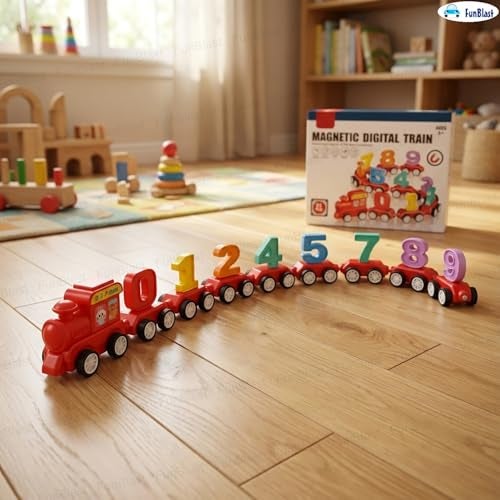 FunBlast Digital Colorful Number Train for Kids – Toys for Kids, Crawling Toys for Babies, Magnetic Digital Train, Educational Blocks for Kid – 21 Pcs (Multicolor) - Image 5