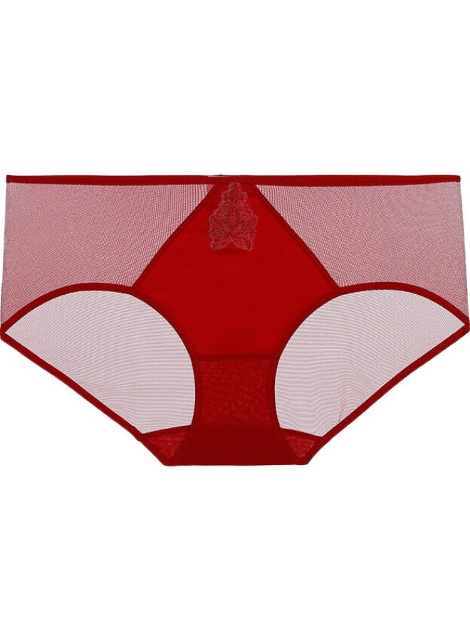 AIMER Women'S Lace High-Waisted Underwear Wedding Year Red Am239361 Red 170 - Image 1