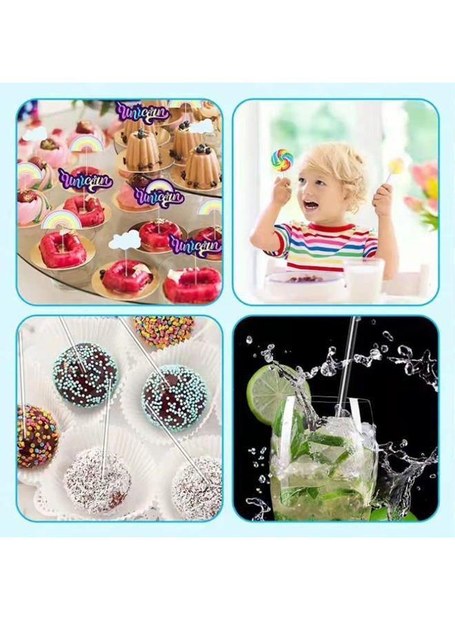 BetterJonny 200 Pieces Acrylic Cake Pop Sticks, 4Inch Acrylic Sticks for Cake Toppers Reusable Acrylic Rods Lollipop Sticks Candy Sticks for DIY Variety of Rich Snacks, Lollipops, Biscuits, Chocolates - Image 3