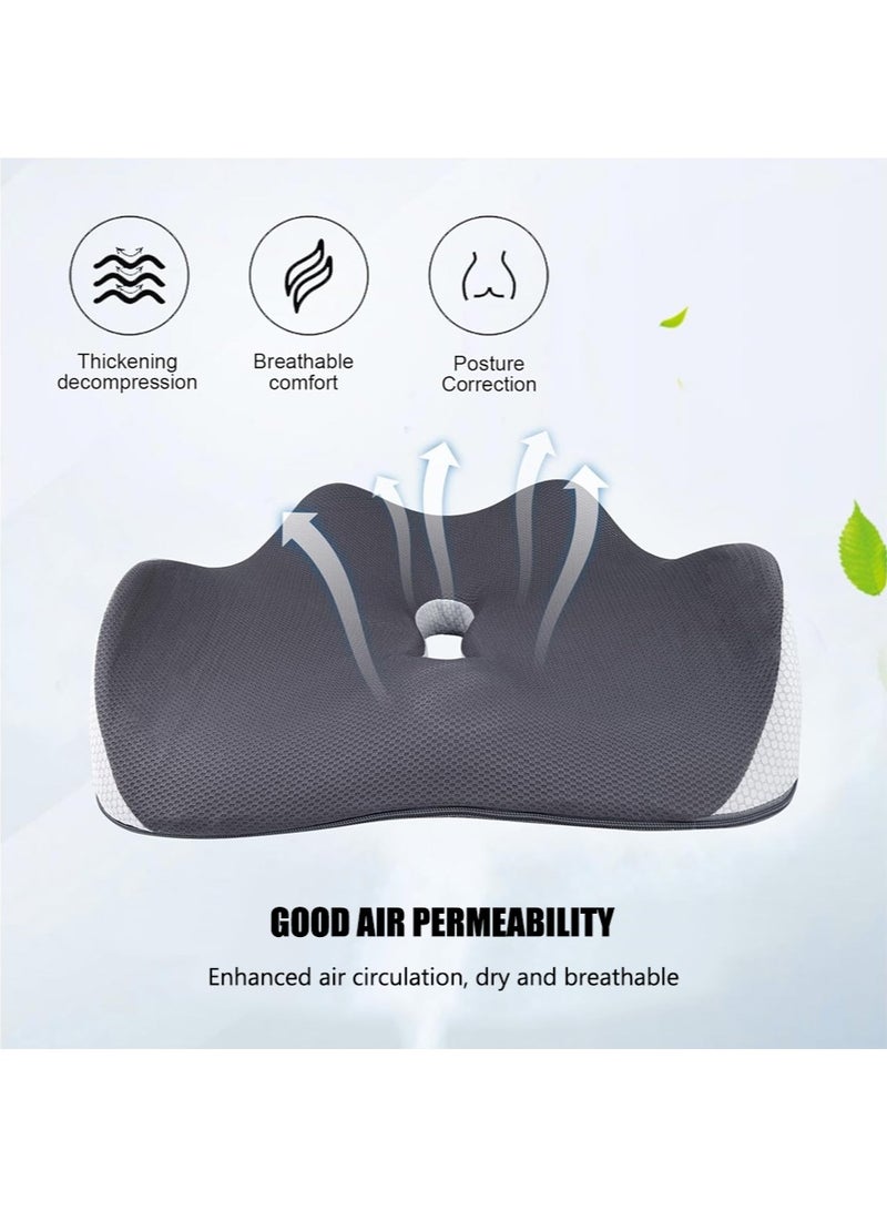 Leon Home Memory Foam Chair Cushion | Office Seat Cushion | Seat Cushion 3D Design for Pressure Relief, Back Pain Relief, Sciatica, Lower Back and Spine Support, - Image 2