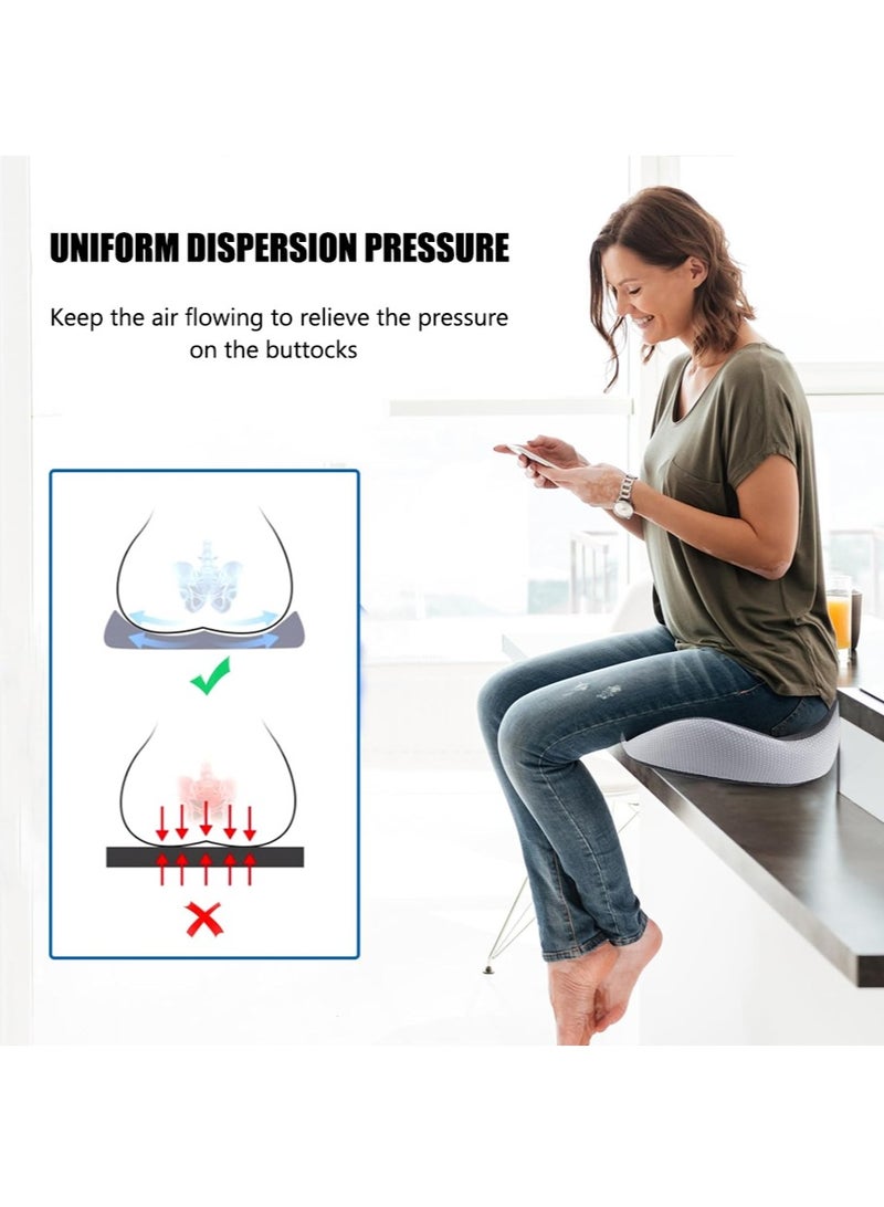 Leon Home Memory Foam Chair Cushion | Office Seat Cushion | Seat Cushion 3D Design for Pressure Relief, Back Pain Relief, Sciatica, Lower Back and Spine Support, - Image 4