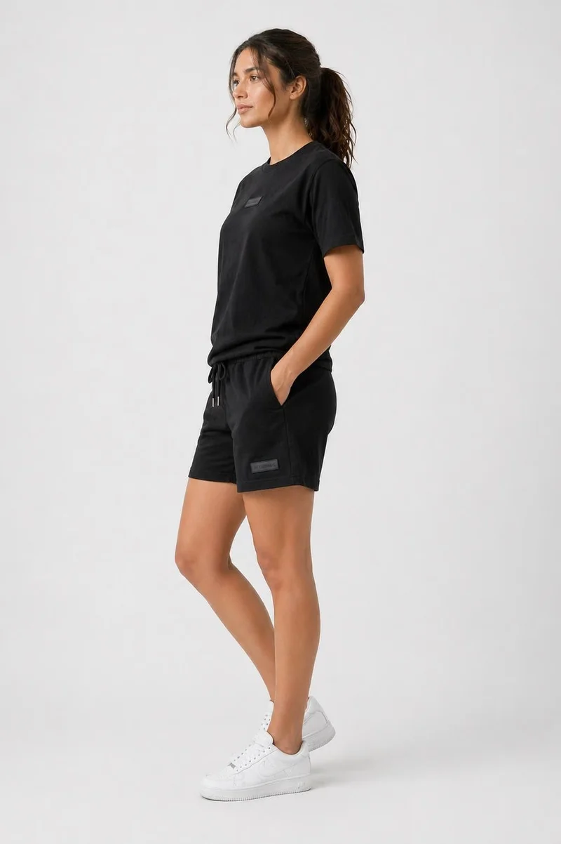 Ashita Fernandes  AF Originals Premium Linen Relaxed Fit Shorts in Deep Black for Women | Best Price UAE