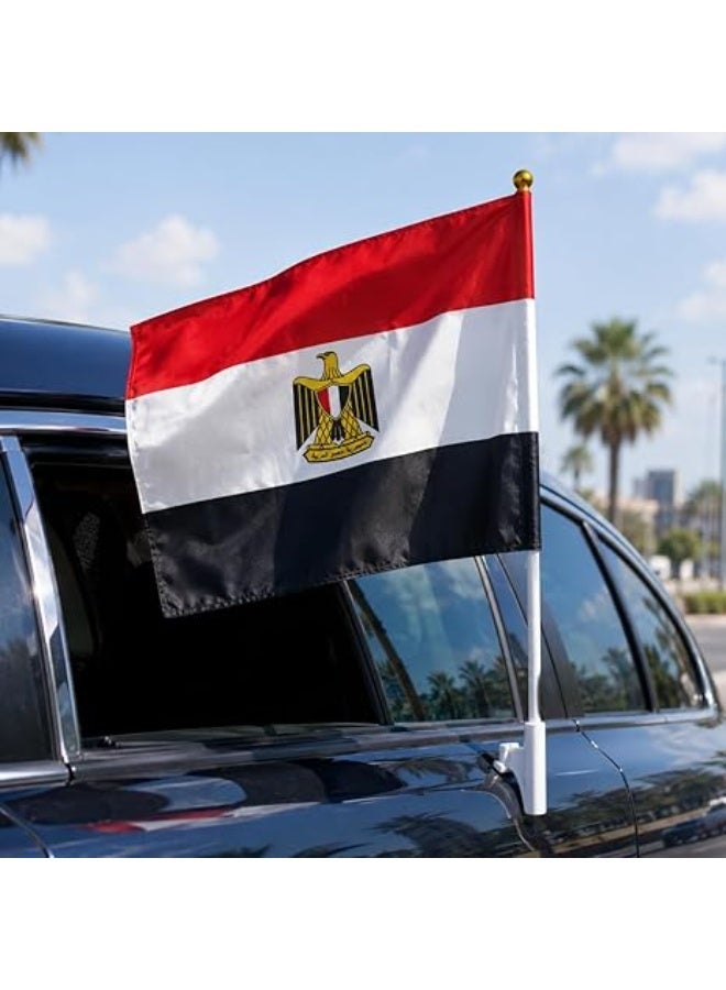 Egypt Flag With Plastic Pole 88 x 63 cm National Banner For Celebrations Events Sports Decorations Indoor Outdoor Hanging Display Lightweight Fabric Design - Image 2