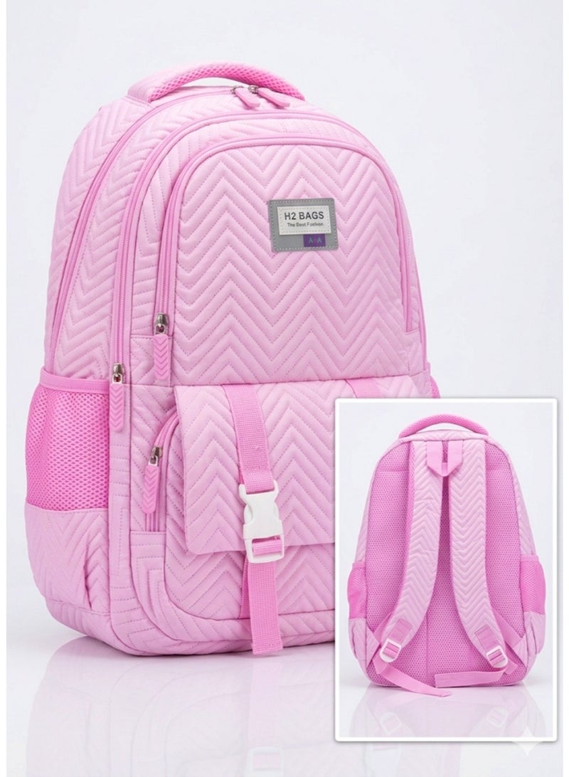 Large trendy school baded multizips bag backpack - Image 1