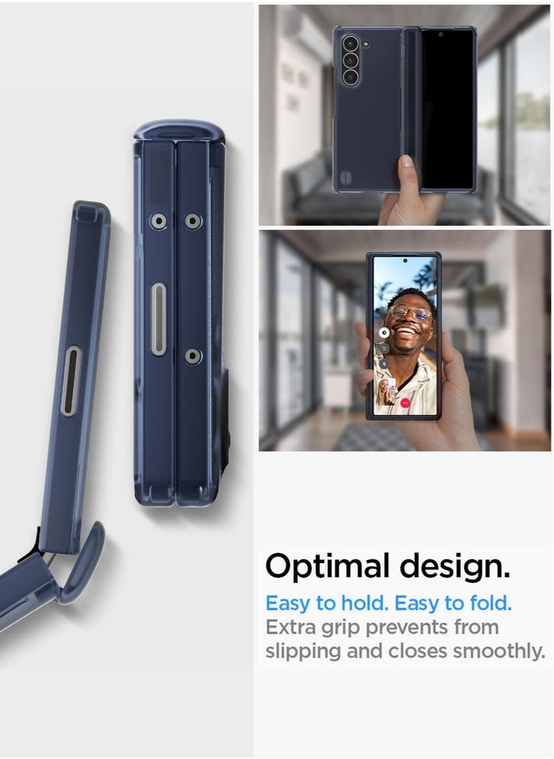 Spigen Ultra Hybrid Pro Samsung Galaxy Z Fold 6 Case Cover (2024) with [Hinge Protection] - Frost Navy Blue  - Image 5
