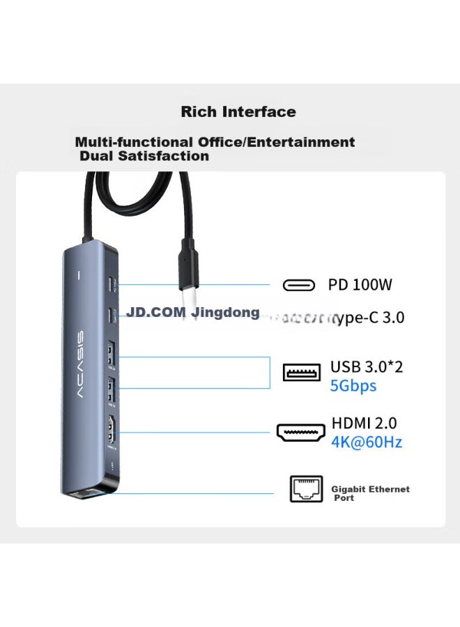 Acasis Type-c Thunderbolt 4 Docking Station Apple Mac Desktop Docking Station Adapter Usb-c Splitter Hdmi 4k Gigabit Ethernet Port 1m Ds-9902-lan - Image 2
