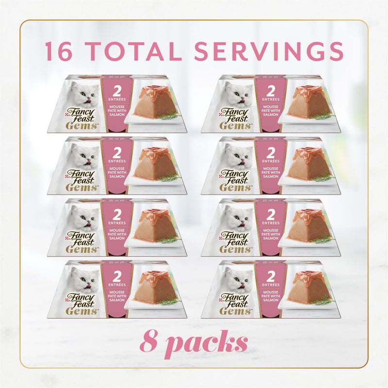 Fancy Feast Gems Pate Cat Food Mousse With Salmon and a Halo of Savory Gravy Cat Food - (Pack of 8) 4 oz. Boxes - Image 3