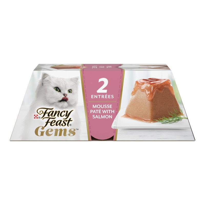 Fancy Feast Gems Pate Cat Food Mousse With Salmon and a Halo of Savory Gravy Cat Food - (Pack of 8) 4 oz. Boxes - Image 1