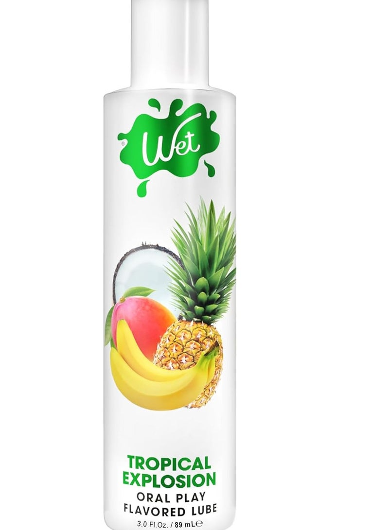Wet Tropical Explosion Premium Flavored Edible Lube for Men, Women and Couples 3 fl oz - Image 1