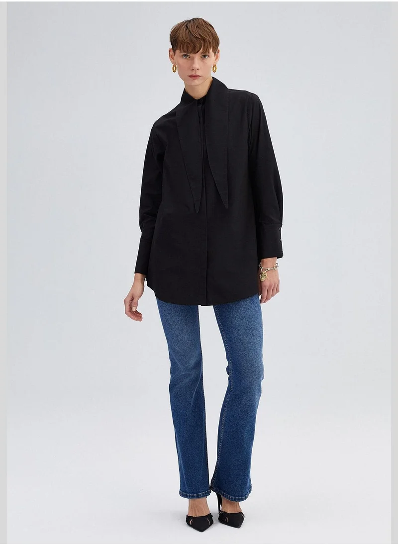 Touche POPLIN SHIRT BELTED NECK